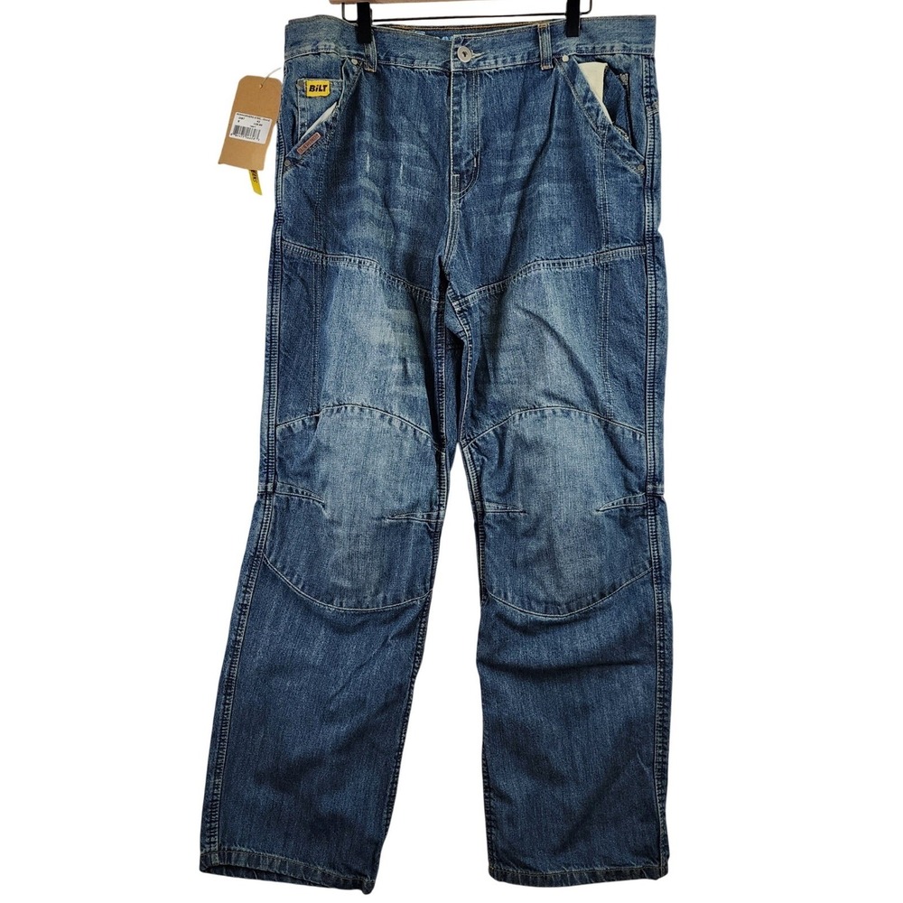 Bilt Iron Workers Steel Jeans Mens 42 Regular Blue Mercury Reinforced Motorcycle